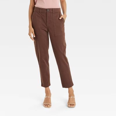 Women's High-Rise Slim Straight Fit Ankle Chino Pants - A New Day™ Brown | Target