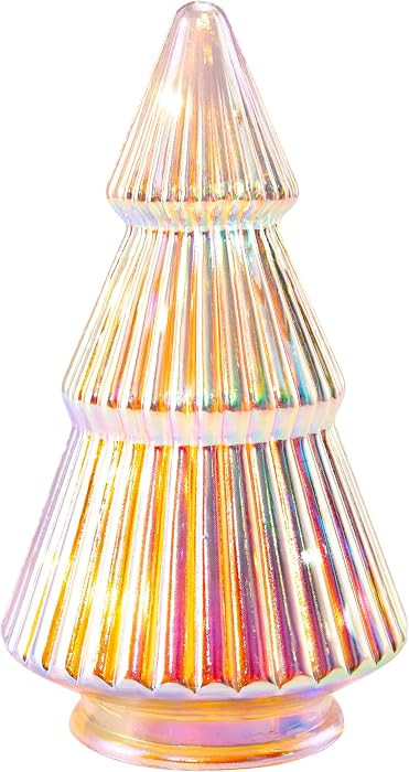 Tower Glass Christmas Tree - Colorful Tabletop Holiday Decoration, 7.5 in Colorful Tree for Home ... | Amazon (US)