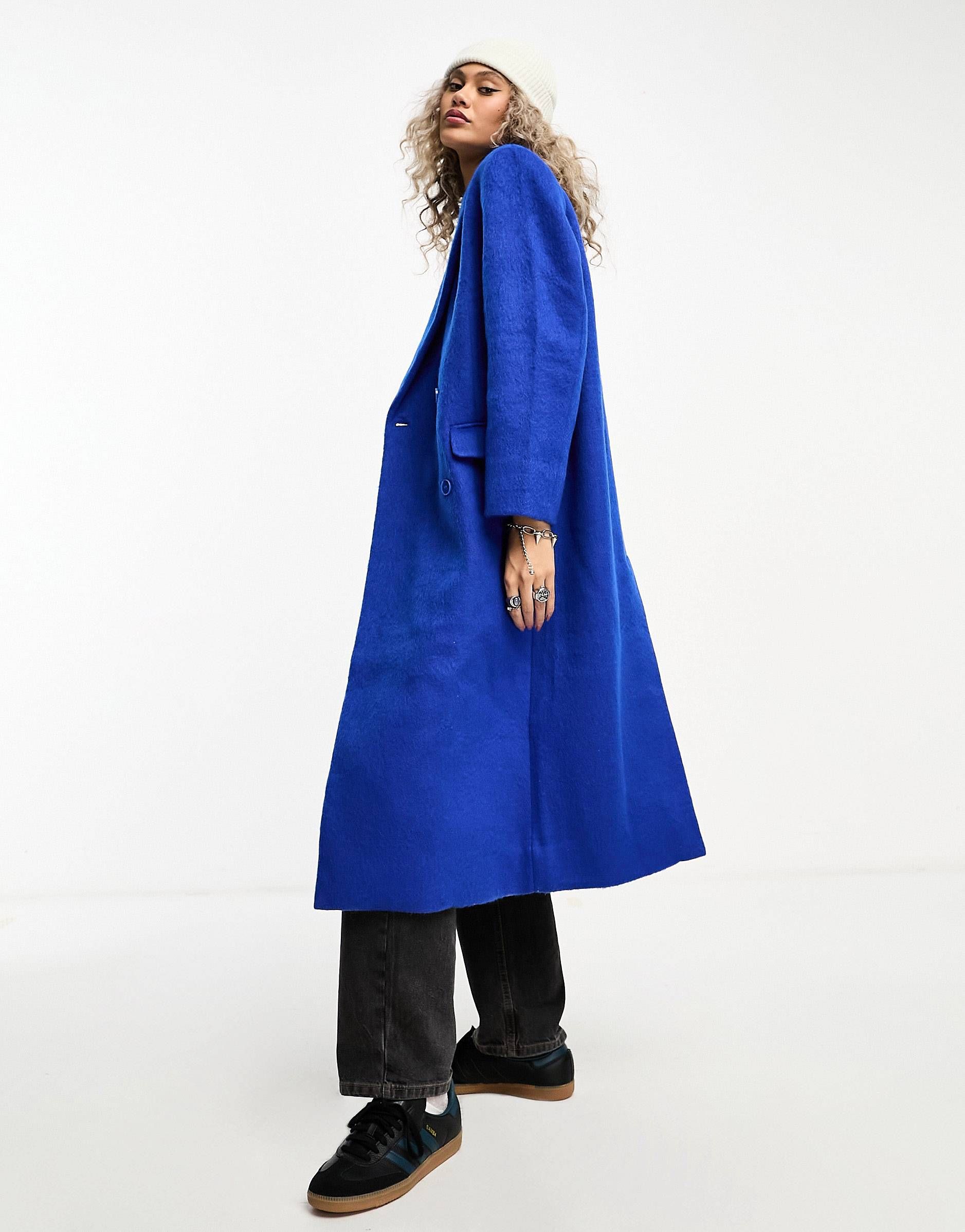 Weekday Alex wool mix coat in blue | ASOS (Global)