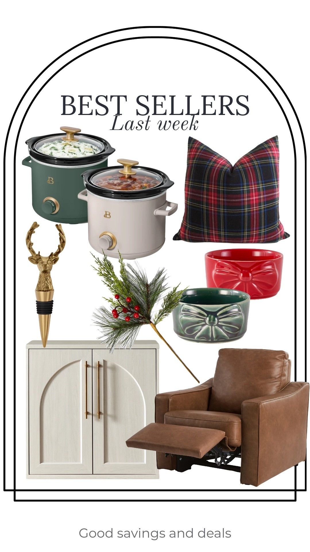 These best sellers from last week include the Better Homes and Gardens recliner, cabinet, throw pillow case, mini crockpots under $18, Christmas decor.

#LTKGiftGuide #LTKHoliday #LTKHome