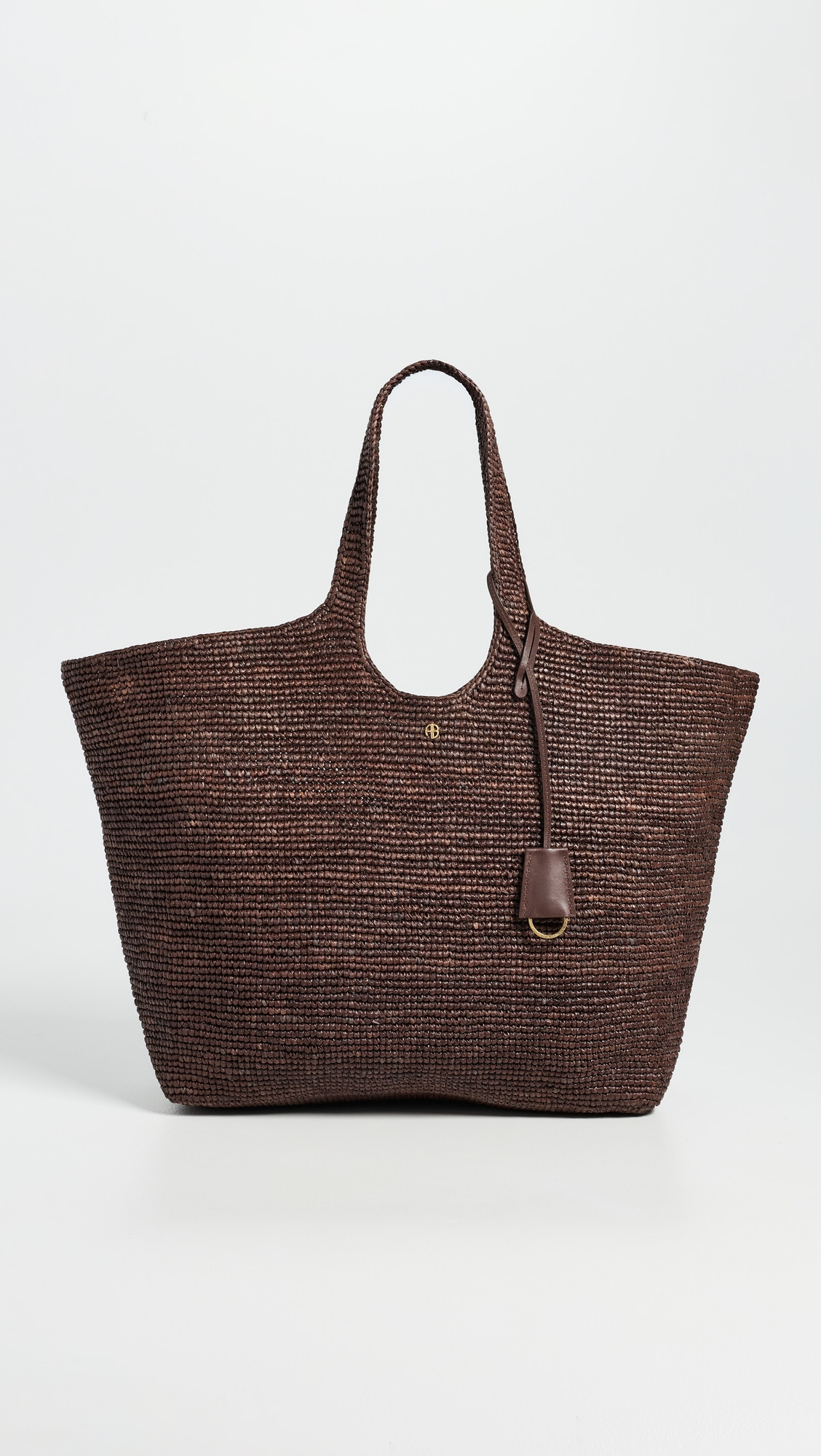 ANINE BING Lili Raffia Tote Bag Dark Brown One Size | Shopbop