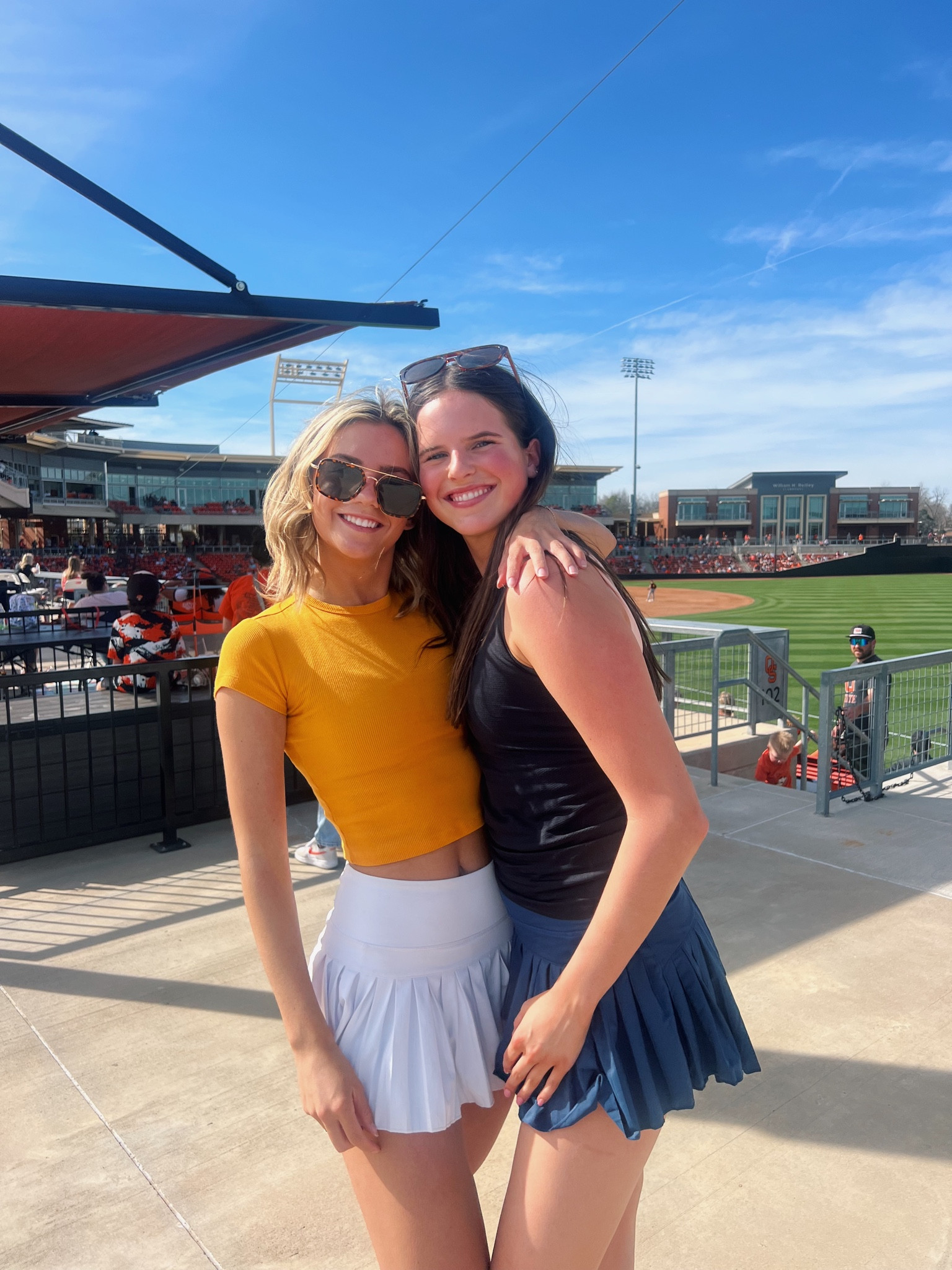 baseball game!! wearing an xs in the top and the skirt!! 