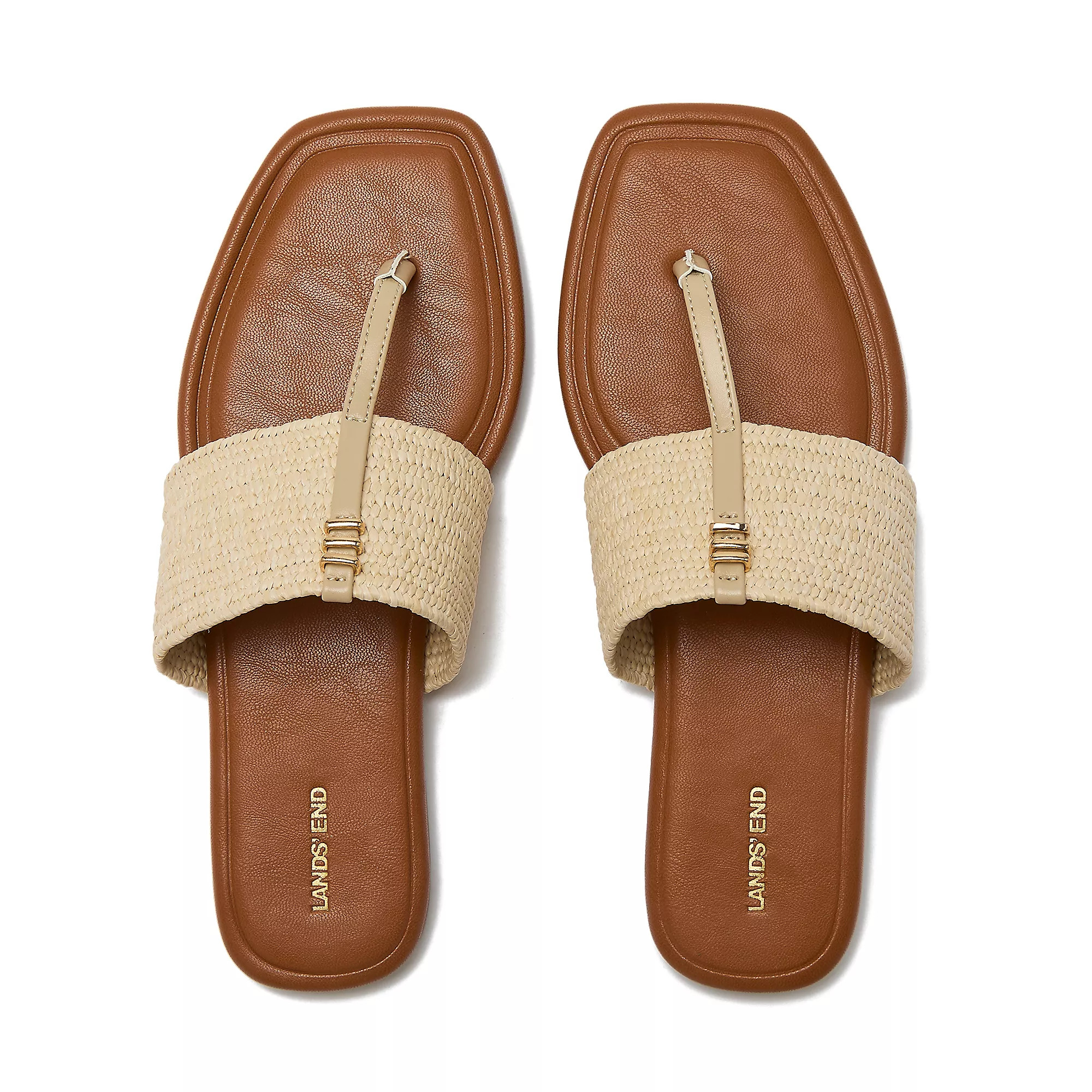 Women's Haven Stretch Raffia Sandals | Lands' End (US)