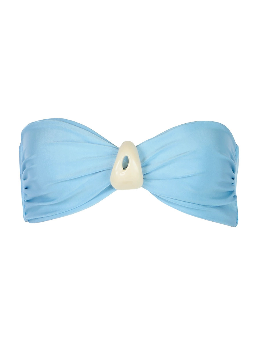 Women's Islote Vera Embellished Strapless Bikini Top - Ice - Size XS | Saks Fifth Avenue