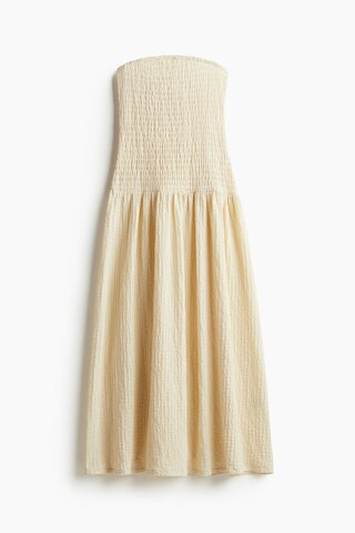 H & M - Smocked Bandeau Dress - Beige | H&M (US + CA)