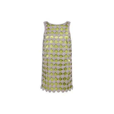 SIMONMILLER Sina Crochet Mini Dress in Moss/satellite Silver at Nordstrom, Size X-Small | Nordstrom