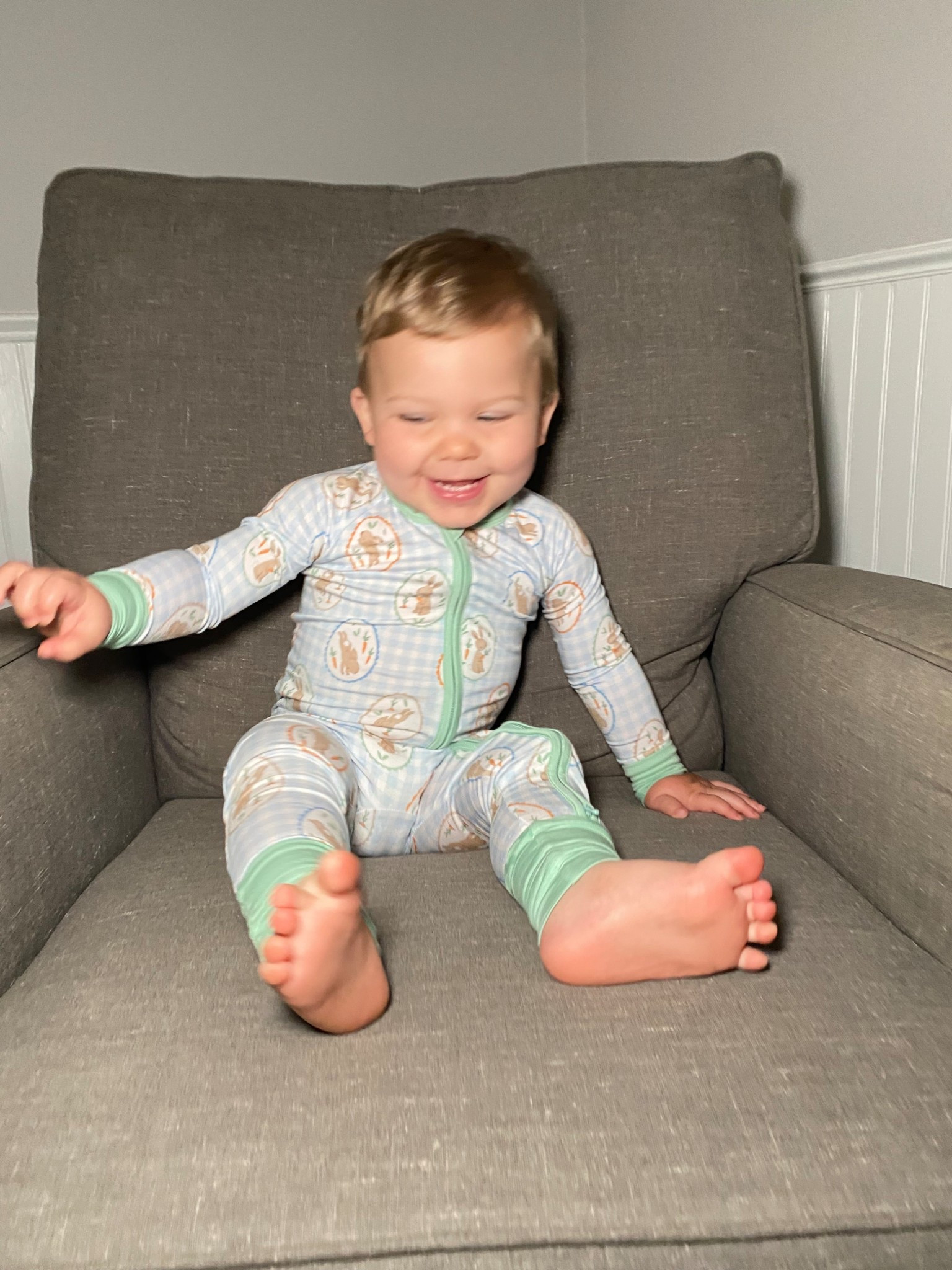 Cutie little bamboo Easter pjs! Of course Easter is over but they still have sizes left and can size up for next year!! 🐰🤪 @tinyjams  I linked their girl version as well! Currently on sale! 

#LTKSaleAlert #LTKBaby #LTKmomlife