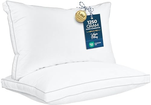Utopia Bedding Bed Pillows for Sleeping King Size (White), Set of 2, Soft & Fluffy Pillow with Down Alternative Filling, Cooling, Hotel Quality, Gusseted Pillow for Back, Stomach or Side Sleepers | Amazon (US)