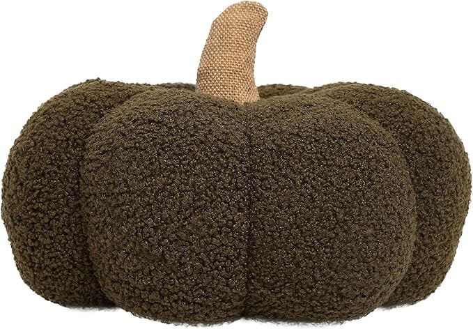 Pearhead Sherpa Pillow, Thanksgiving and Halloween, Modern Fall Home, Soft Fabric and Burlap Stem... | Amazon (US)