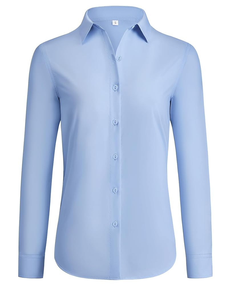 siliteelon Button Down Shirts for Women Wrinkle Free Dress Shirts Long Sleeve Shirts Formal Work ... | Amazon (US)