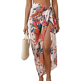 Eicolorte Womens Beach Cover Up Chiffon Sheer Bikini Beach Swimsuit Coverup Sarong Pareo Wraps fo... | Amazon (US)