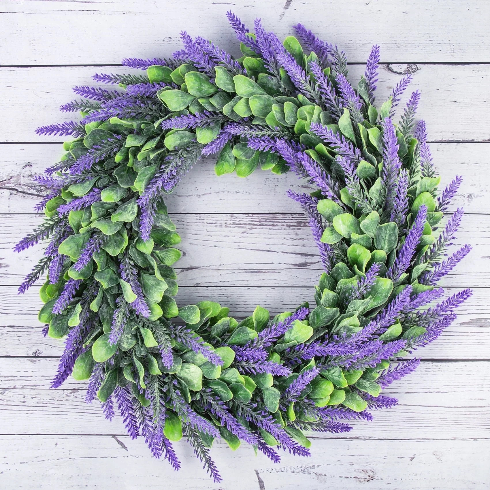 Scidweet Lavender Wreaths for Front Door, 18.9 inch Artificial Farmhouse Wreaths for Wall Window ... | Walmart (US)