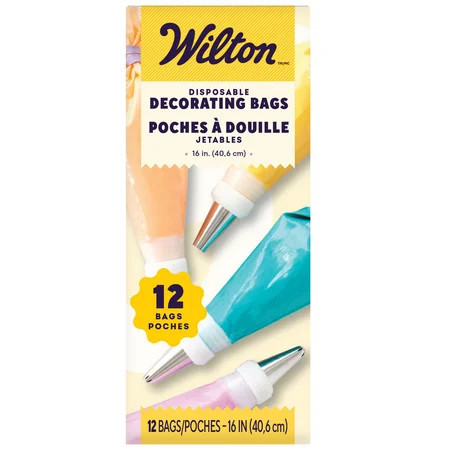Wilton 16-inch Disposable Decorating Piping Bags, 12-Count, Plastic | Walmart (US)
