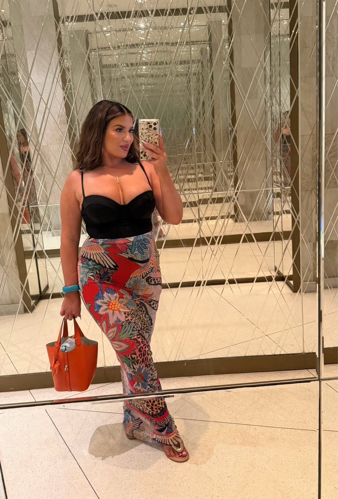 Shapewear Swim- wearing my regular L (TTS, but highly compressive, size up if you are in between!) wearing a L in the skirt (mesh stretchy fabric)
