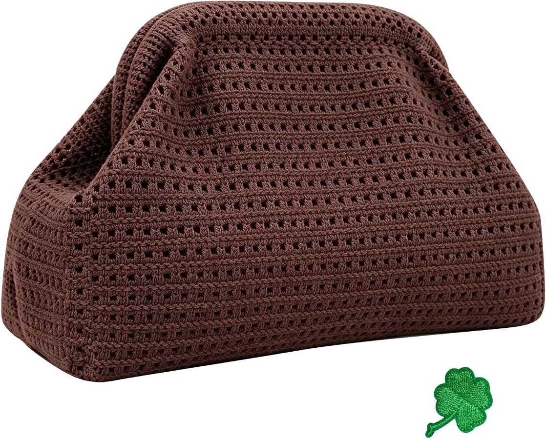 Woven Clutch Purses for Women, Summer Beach Crochet Striped Dumpling Bag Evening Handbag, mahjong... | Amazon (US)