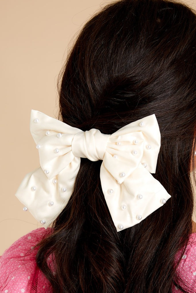 Grab Your Attention Ivory Bow | Red Dress 