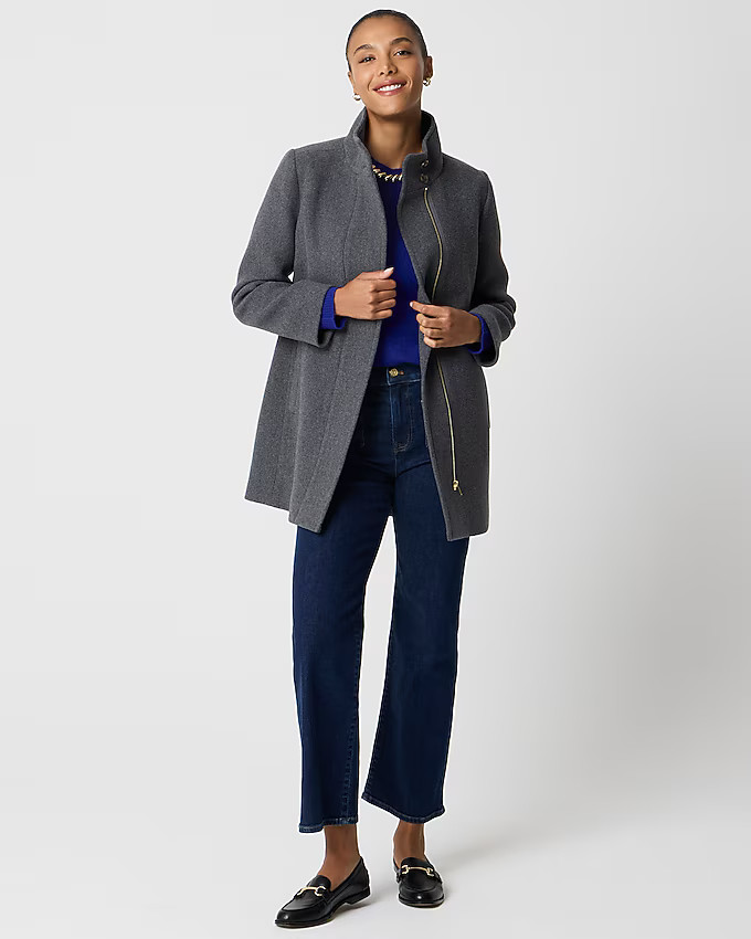 City coat with button neck | J.Crew Factory