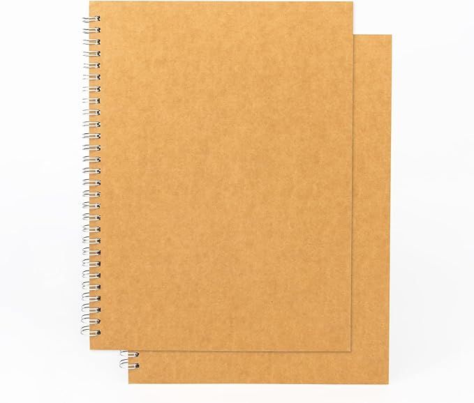 DSTELIN 10 inch x 7.5 inch, 100GSM, Blank Spiral Notebook, 2-Pack, Soft Cover, Sketch book, 120 P... | Amazon (US)