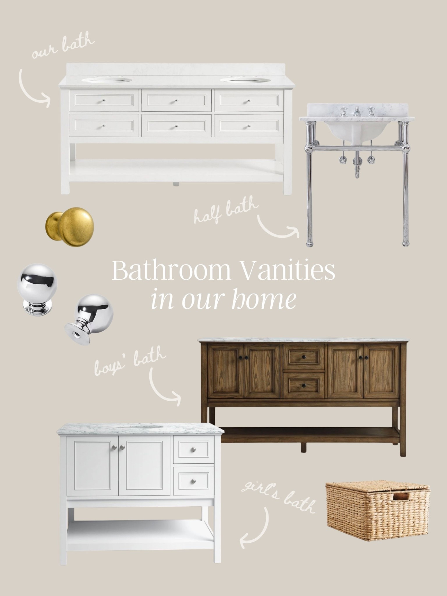 Bathroom vanities in our home 

#LTKHome