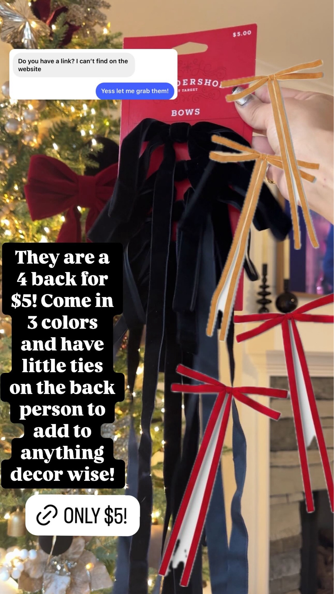 The cutest little bows! From targe $5 for 4 great or any decor! 

#LTKHoliday #LTKHome #LTKSeasonal