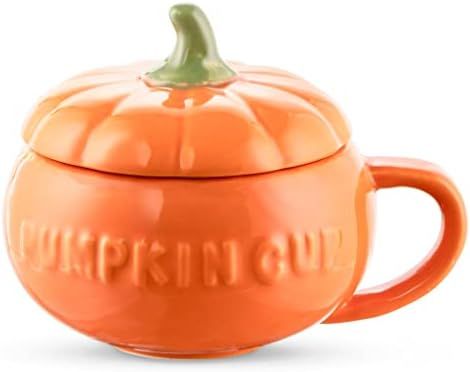 Cute Pumpkin Ceramics Coffee Mug Milk Soup Cup With Lid | Amazon (US)