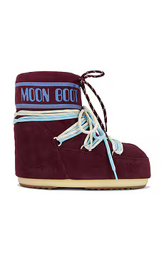 MOON BOOT Icon Low Laces Boot in Burgundy from Revolve.com | Revolve Clothing (Global)