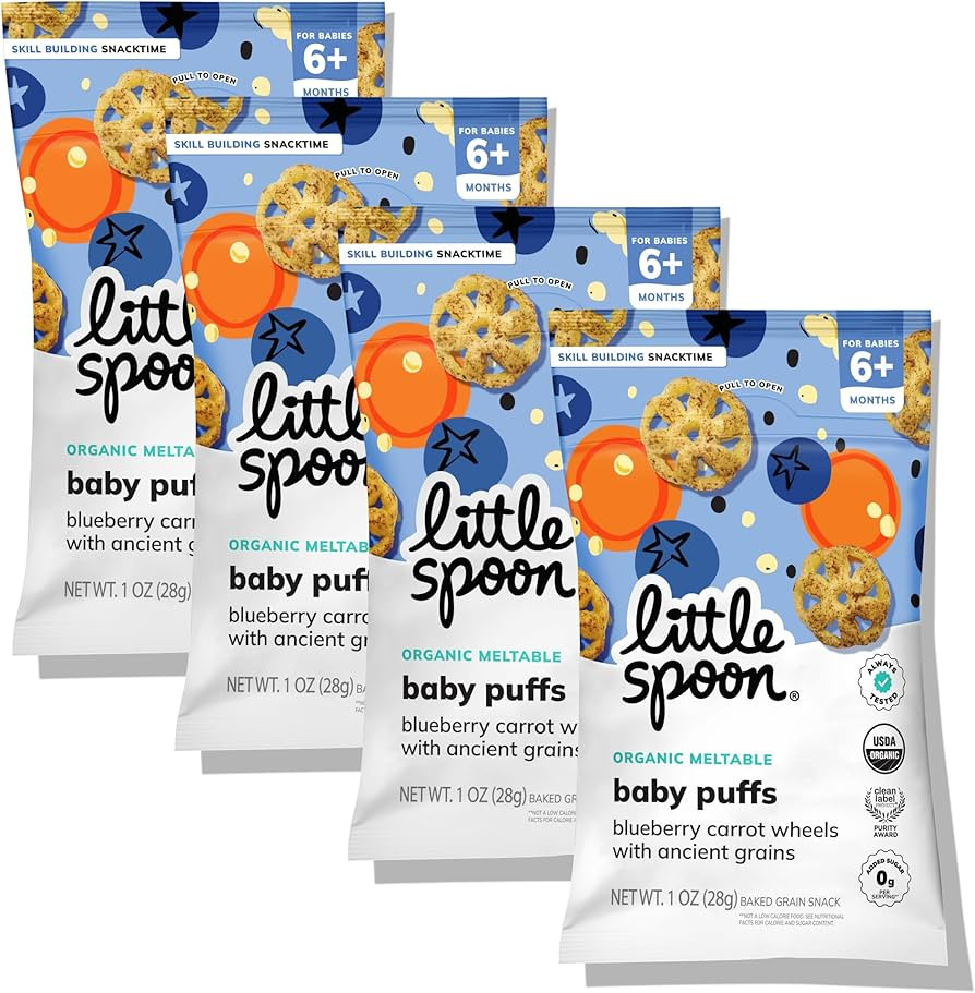Little Spoon Blueberry Carrot Meltable Baby Wheels, Organic Corn, Quinoa & Sorghum, No Added Suga... | Amazon (US)