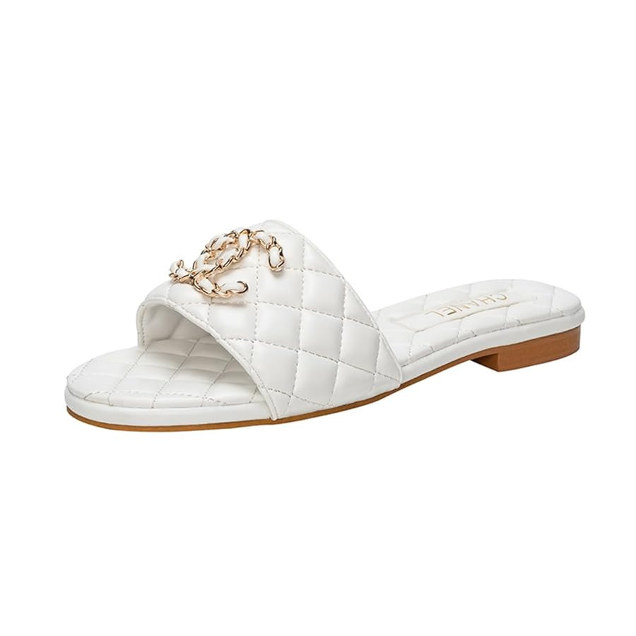 Women's sandals Open Toe Slide Sandals Cute Slip on Flat Sandals for Summer | Amazon (US)