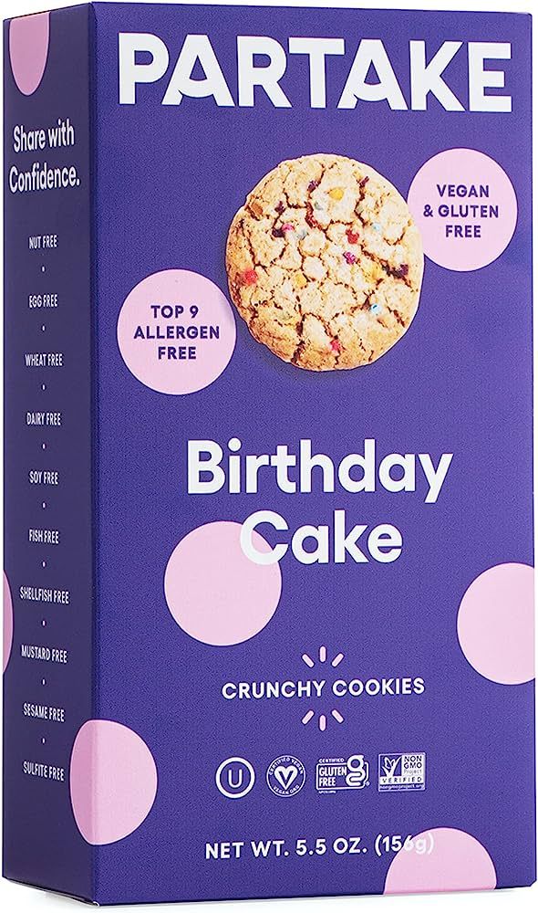 Partake Foods Gluten Free Birthday Cake Cookies, 5.5 OZ | Amazon (US)