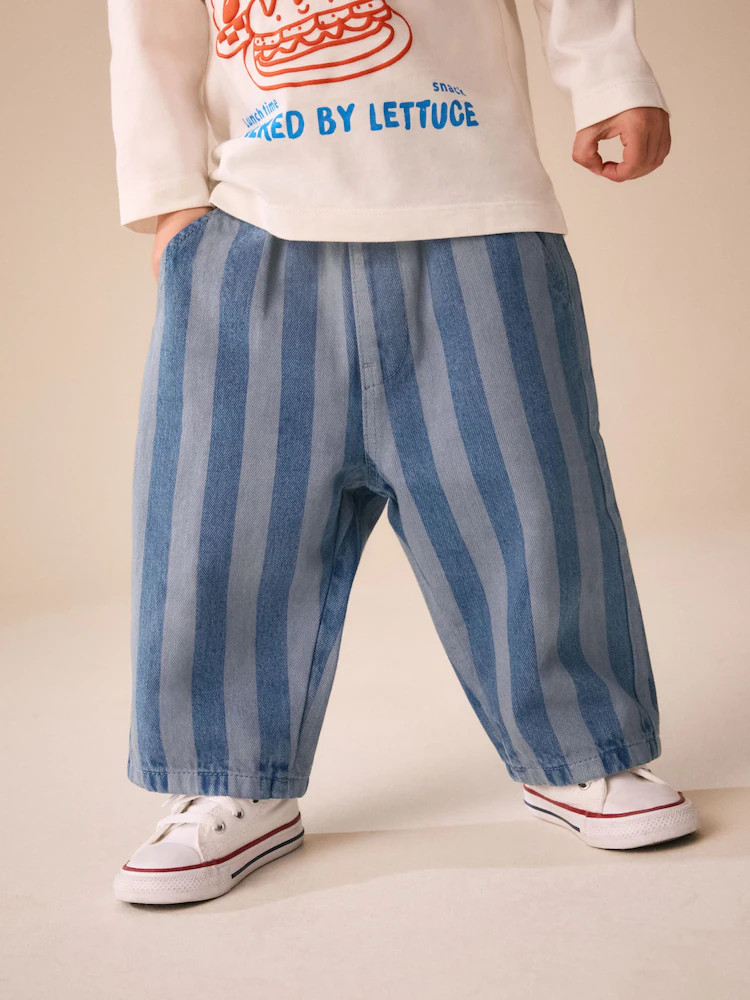 Blue Stripe Pull On Wide Trousers (3mths-7yrs) | Next US
