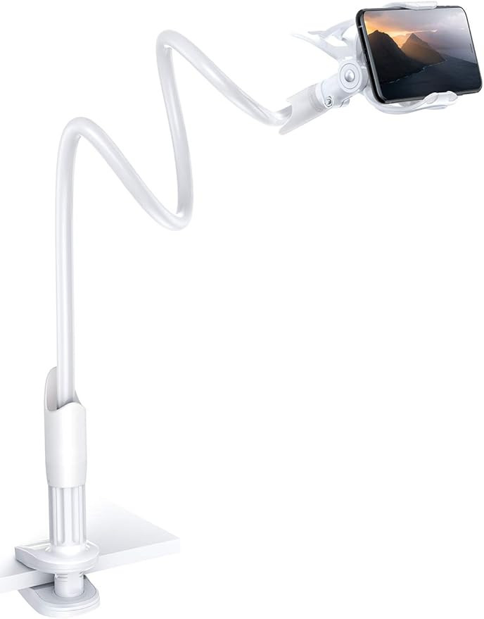 Phone Holder Bed Gooseneck Mount - Lamicall Cell Phone Clamp Clip for Desk, Flexible Lazy Long Ar... | Amazon (US)