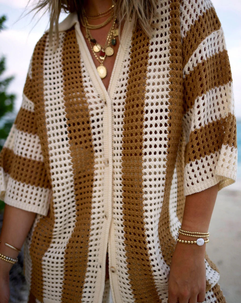 Bradley Crochet Button Down Cover Up Top | VICI
