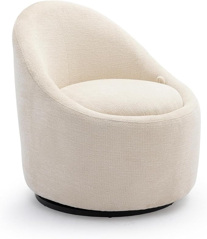 COLAMY Swivel Barrel Chairs Set of 1, 360° Rotating Accent Armchairs with Hidden Storage, Fully ... | Amazon (US)