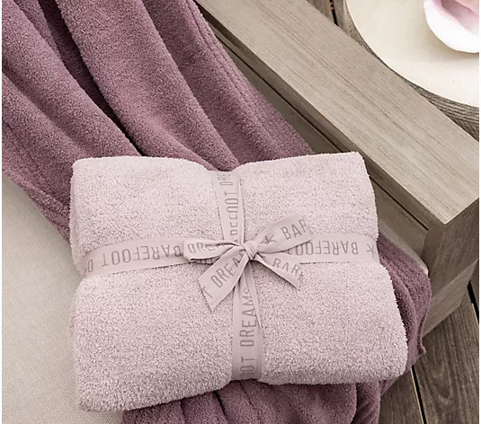 Barefoot Dreams CozyChic Stacked Rib Border 45"x60" Blanket | QVC