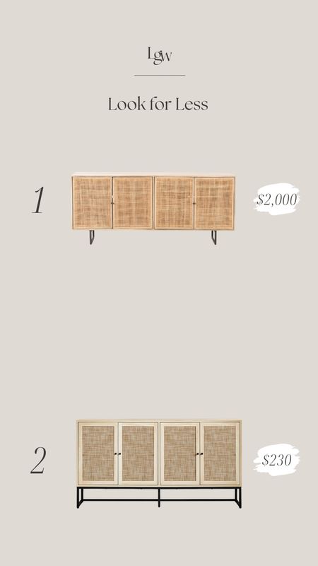Look for Less $ - cane sideboard/console/cabinet

#LTKhome