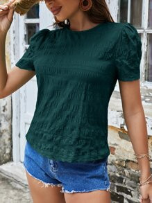 EMERY ROSE Textured Solid Puff Sleeve Blouse SKU: sw2204258262624407(1000+ Reviews)$3.78$5.49-31%... | SHEIN