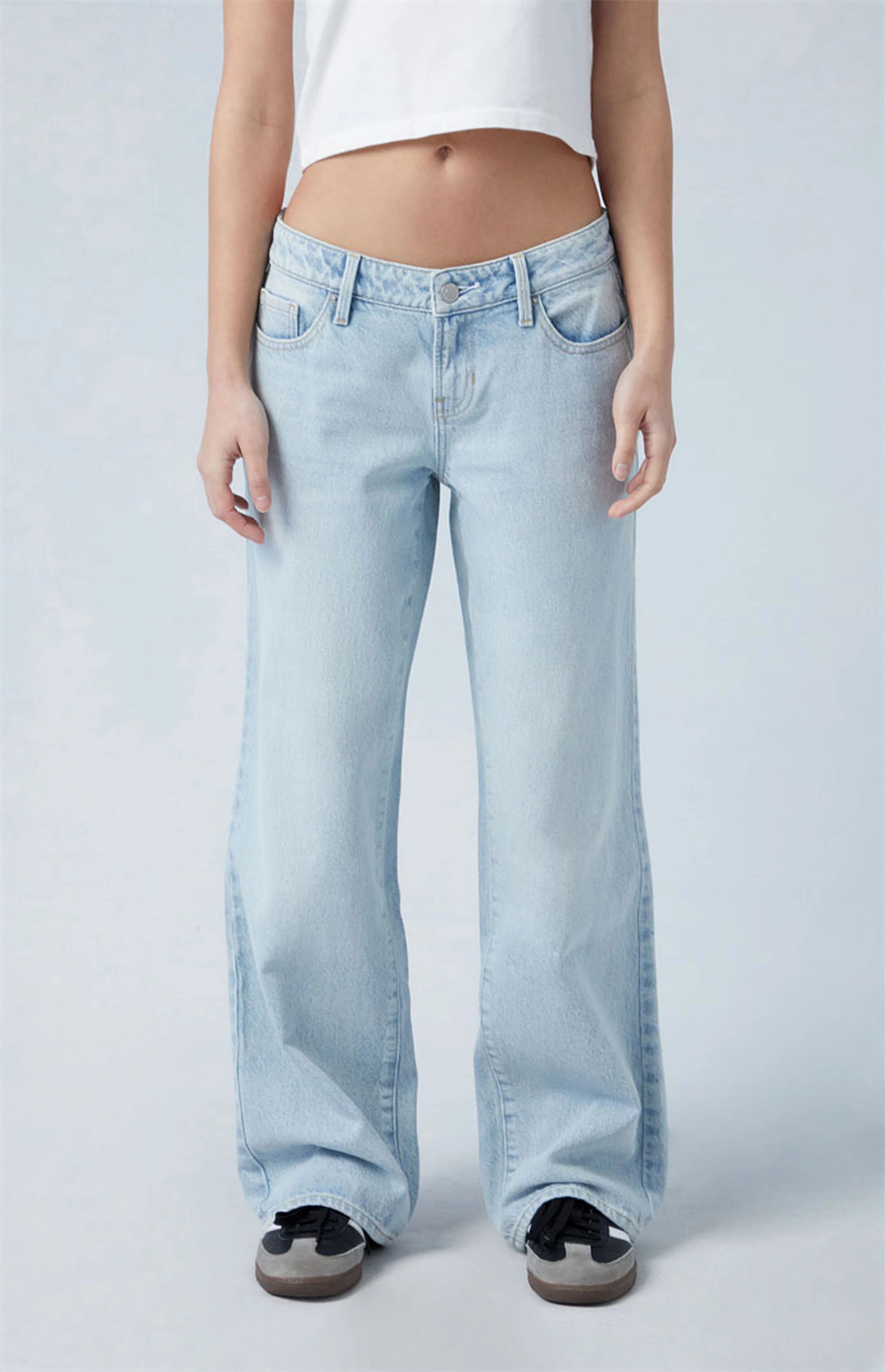 PacSun Eco Light Indigo Low Rise Wide Leg Jeans | PacSun