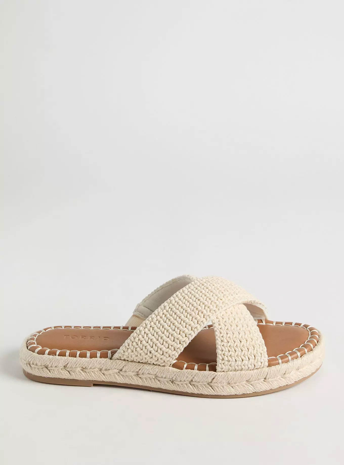 Cross Band Crochet Flatform Slide (WW) | Torrid (US & Canada)