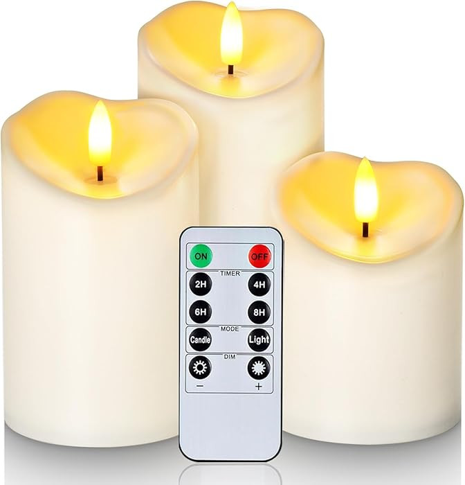 Homemory Outdoor Waterproof Flameless Candles, LED Candle with Remote and Timer, Battery Operated... | Amazon (US)