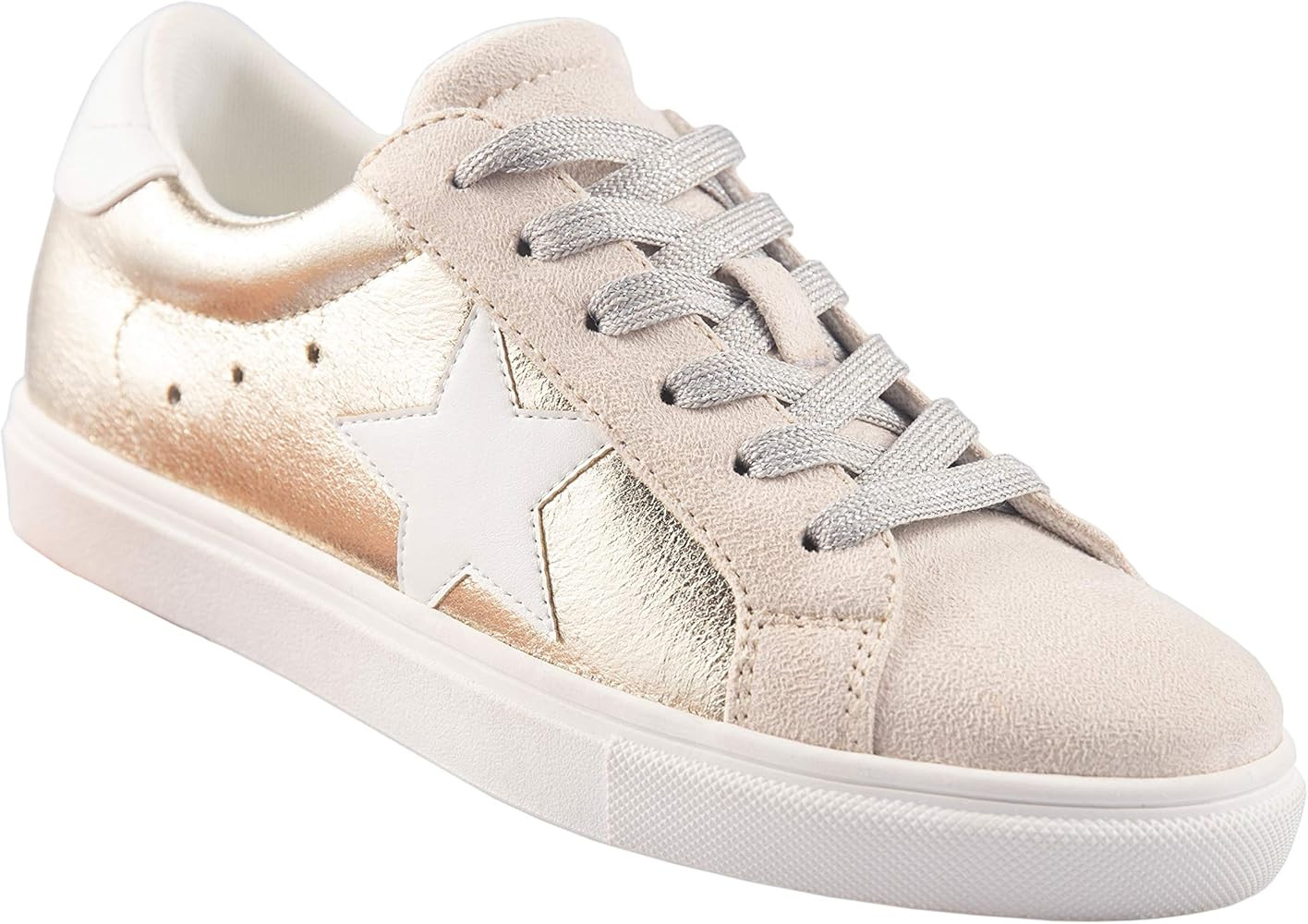 PARTY Women's Fashion Star Sneaker Lace Up Low Top Comfortable Cushioned Walking Shoes | Amazon (US)