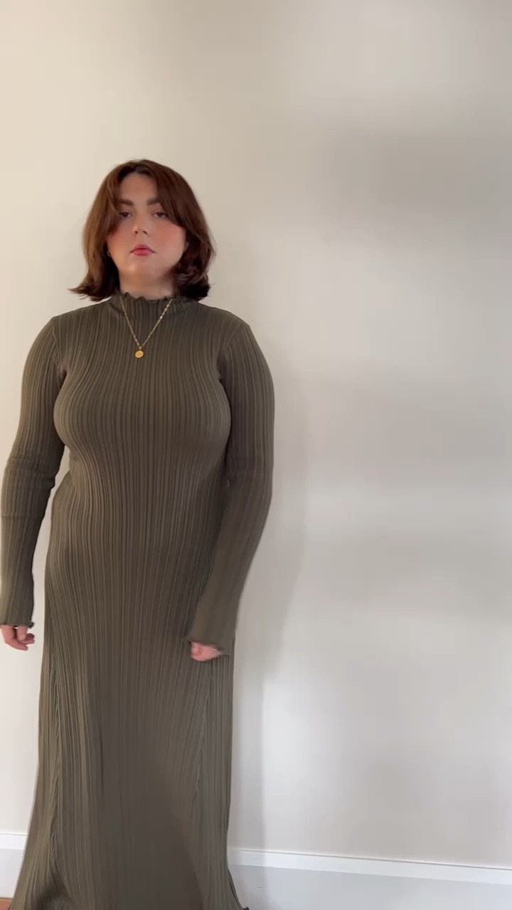 TAYLOR OLIVE LONG SLEEVE MIDI DRESS curated on LTK