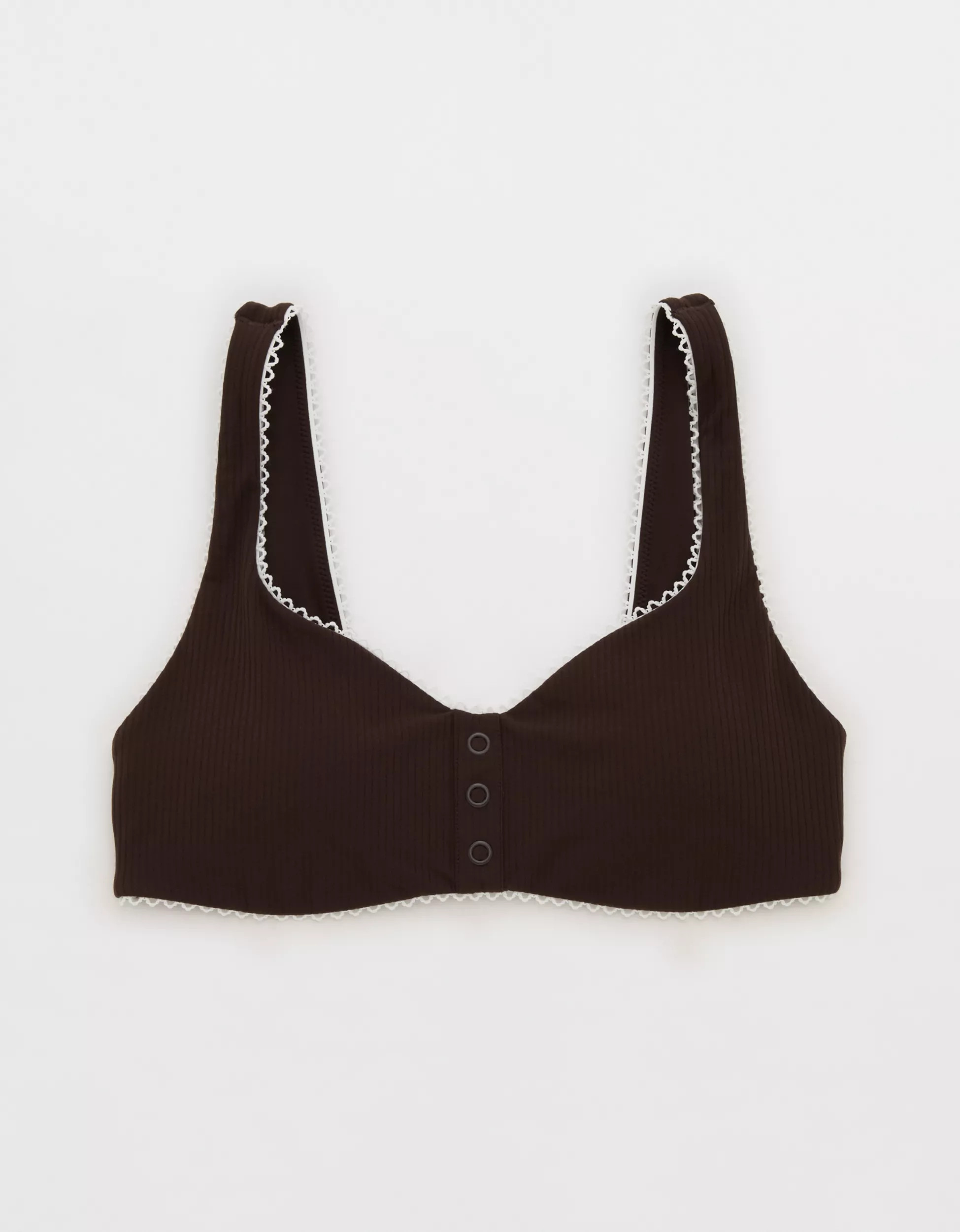 OFFLINE By Aerie Real Me XTRA Rib Picot Sports Bra | Aerie