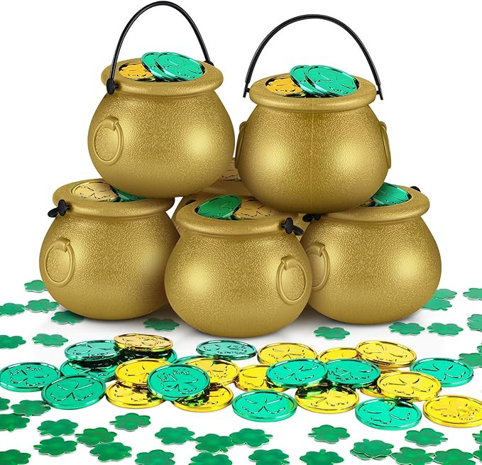 156 Pieces St Patricks Day Decorations Set Includes 6 Leprechaun Cauldron with Handle Lucky Lepre... | Amazon (US)