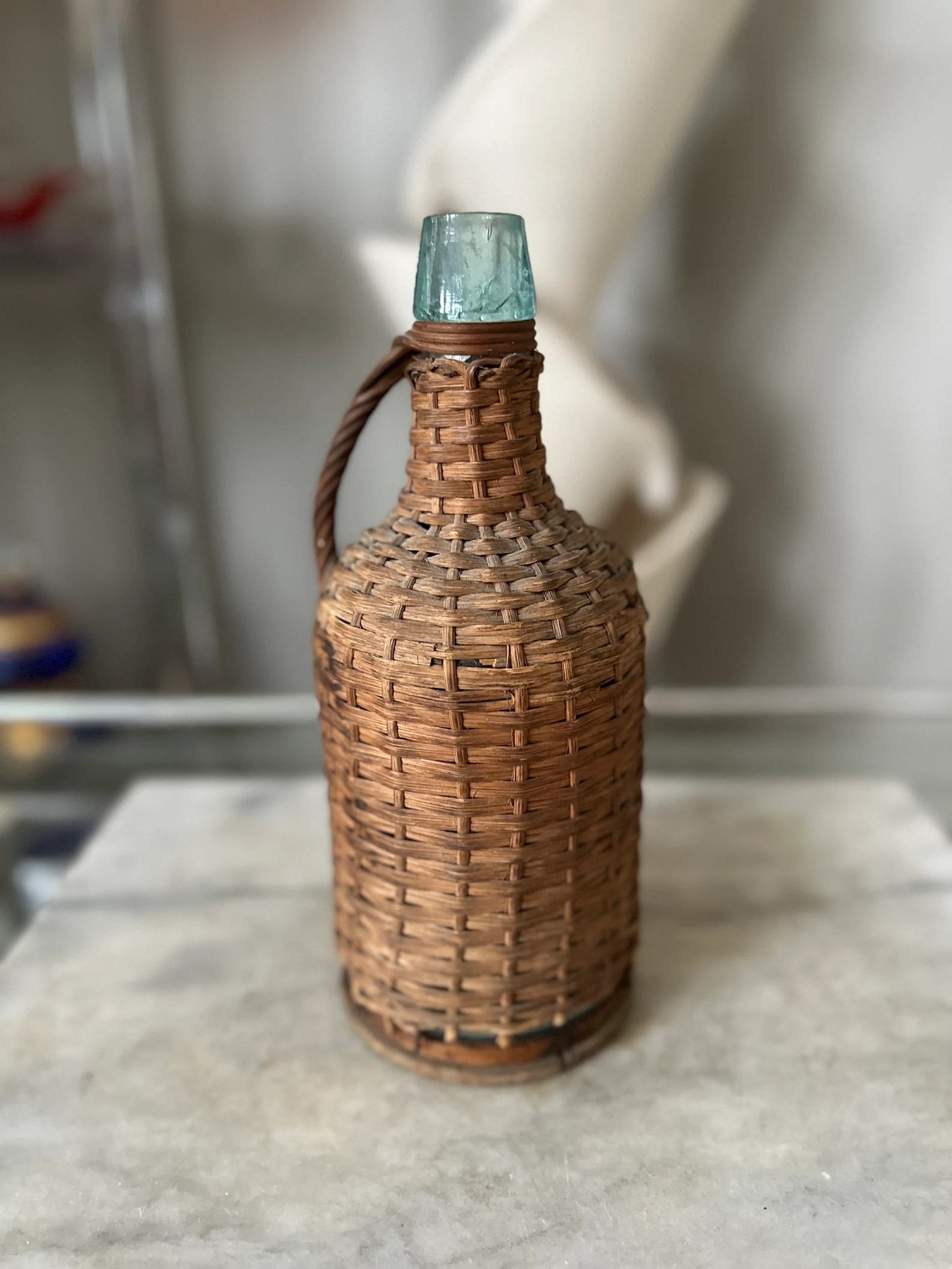 Vintage Farmhouse Demijohn Wicker Wrapped Old Wine Bottle Rustic Wicker Wine Bottle Rustic Bottle... | Etsy (US)