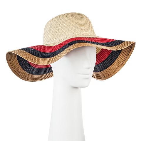 Women's Floppy Straw Hat Red White and Blue - Merona™ | Target