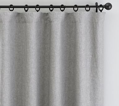 Classic Belgian Flax Linen Curtain - Gray Chambray | Pottery Barn (US)