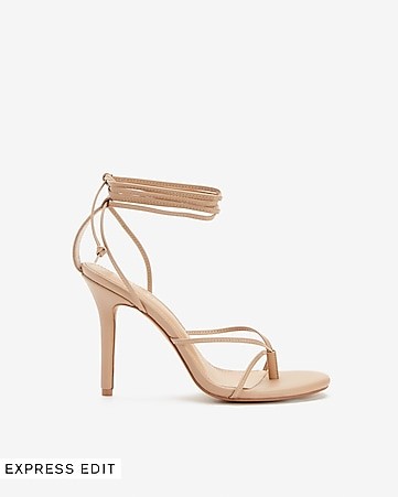 Strappy Heeled Thong Sandals | Express
