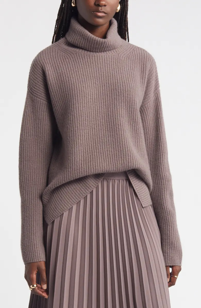 Nordstrom Wool & Cashmere Rib Turtleneck Sweater | Nordstrom | Nordstrom