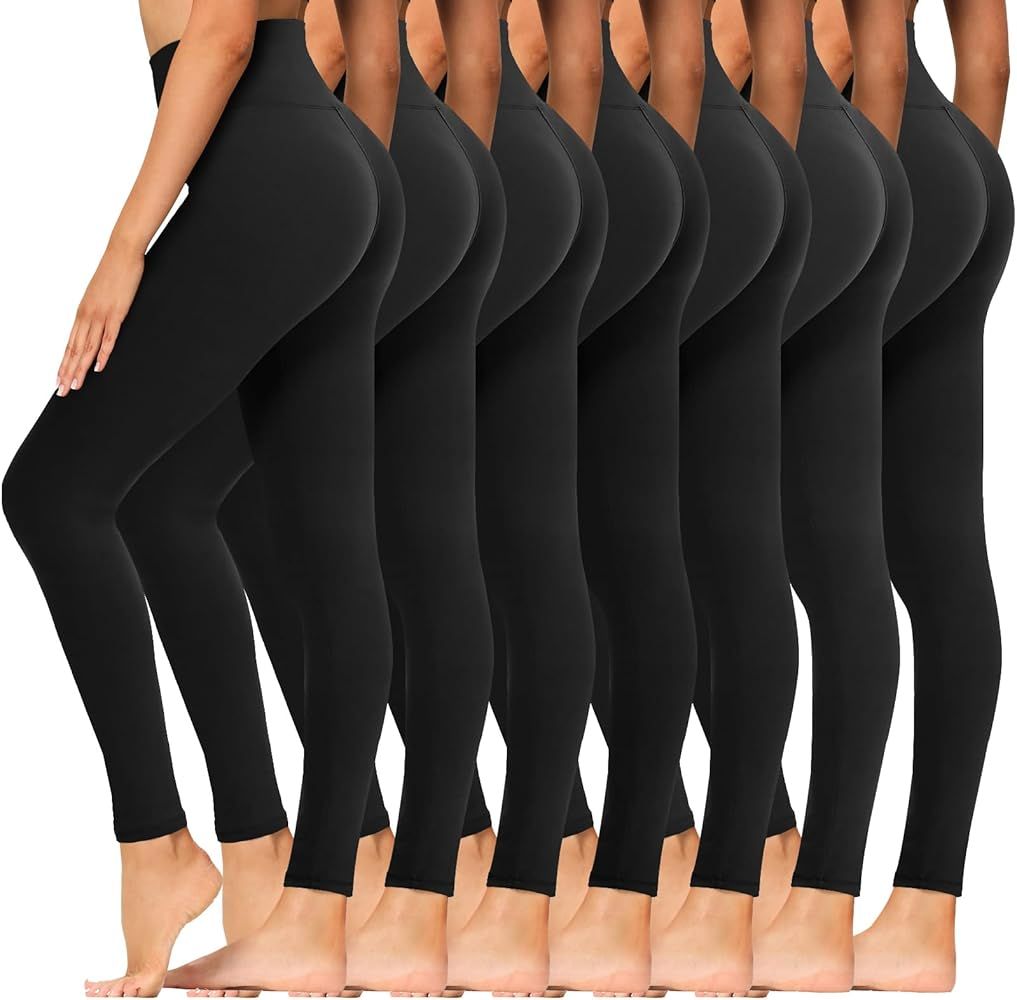 Syrinx 7 Pack Leggings for Women - High Waisted Tummy Control Soft Yoga Pants for Workout Running | Amazon (US)