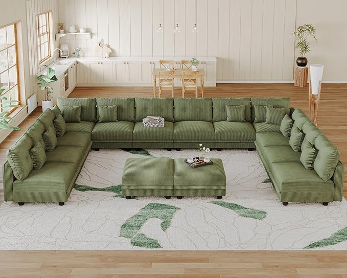 LLappuil Oversized Modular Sectional Couches for Living Room with Storage | Plush Corduroy, 14-Se... | Amazon (US)